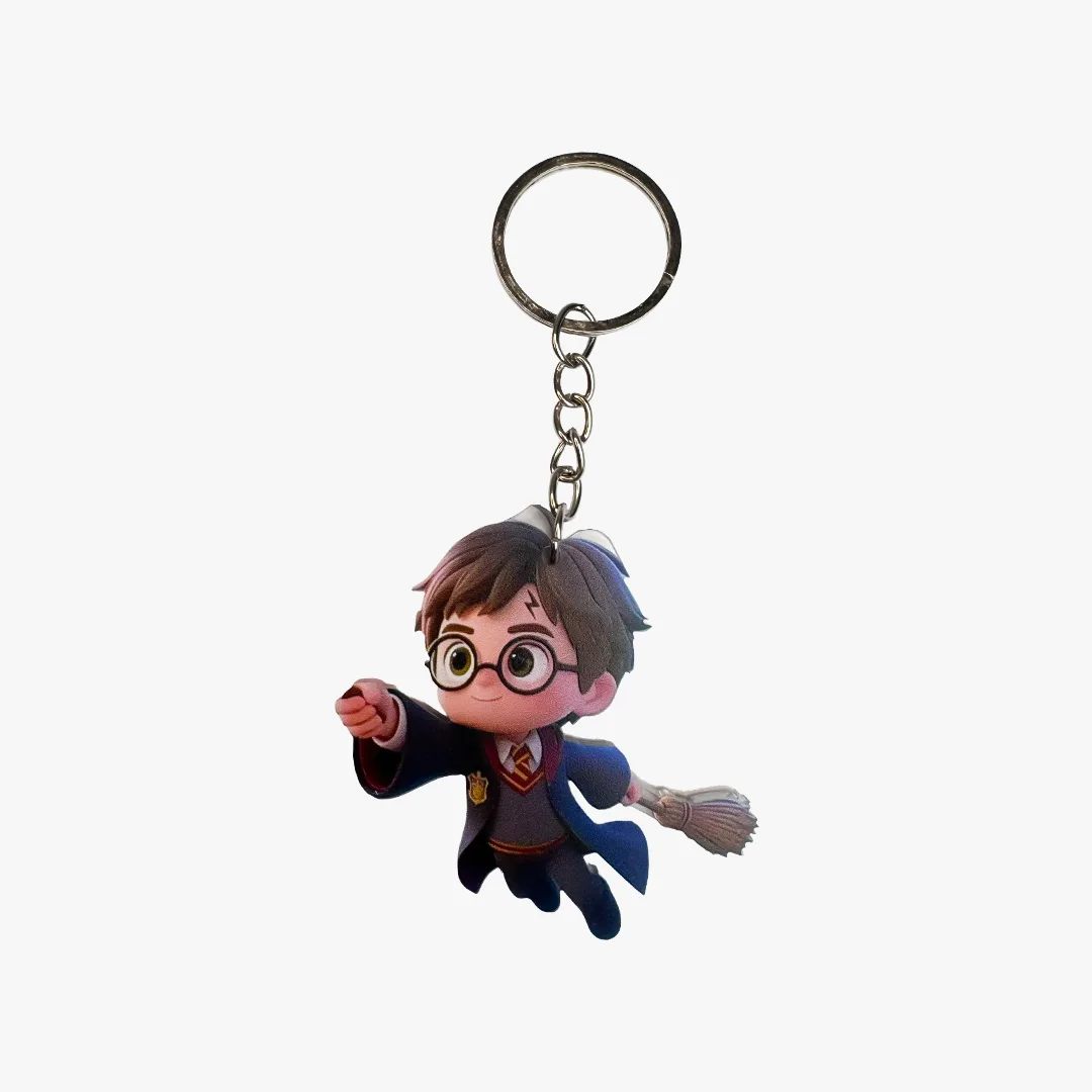 Harry Potter with Broom Keyring
