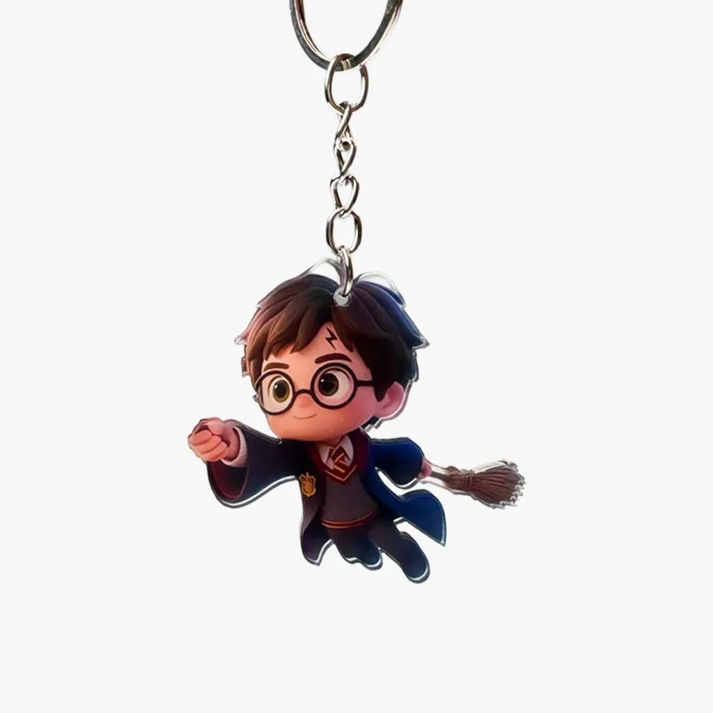 Harry Potter with Broom Keyring