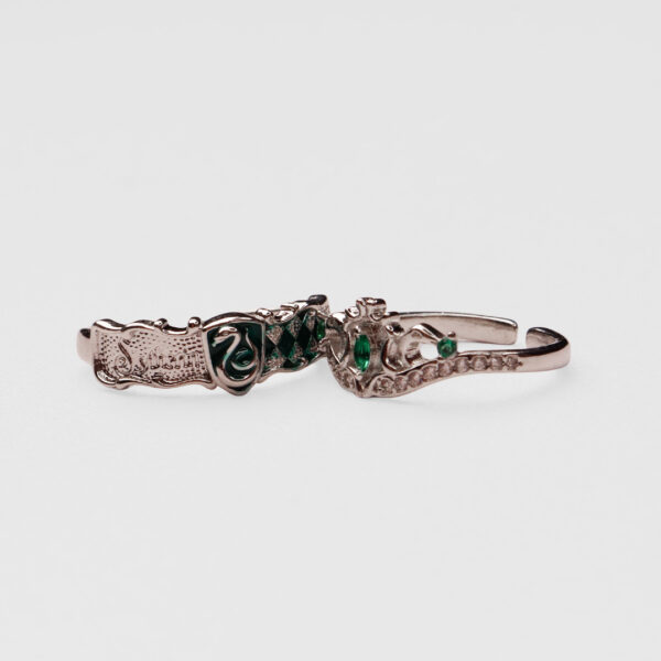Slytherin Pair Ring with House Logo