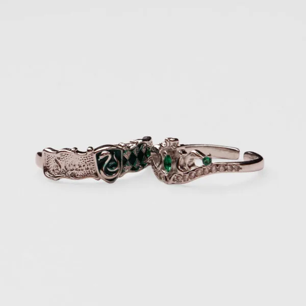 Slytherin Pair Ring with House Logo