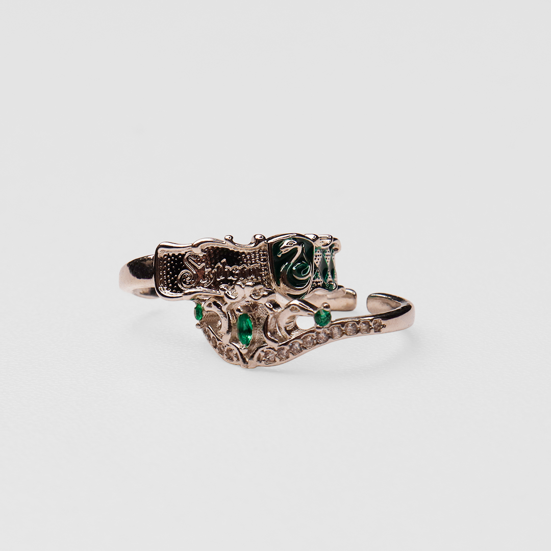 Slytherin Pair Ring with House Logo