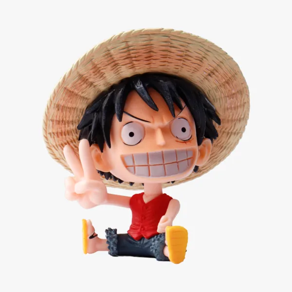 Luffy Peace Sign Seated Chibi Figurine