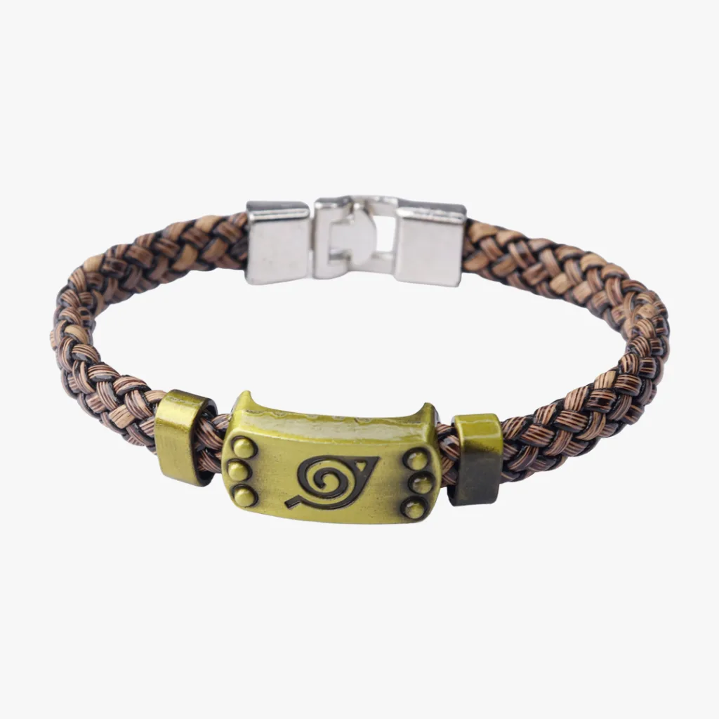 Hidden Leaf Village Braided Leather Bracelet