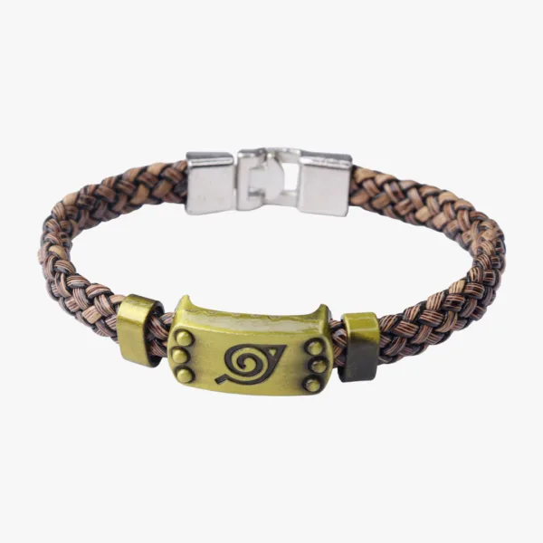 Hidden Leaf Village Braided Leather Bracelet