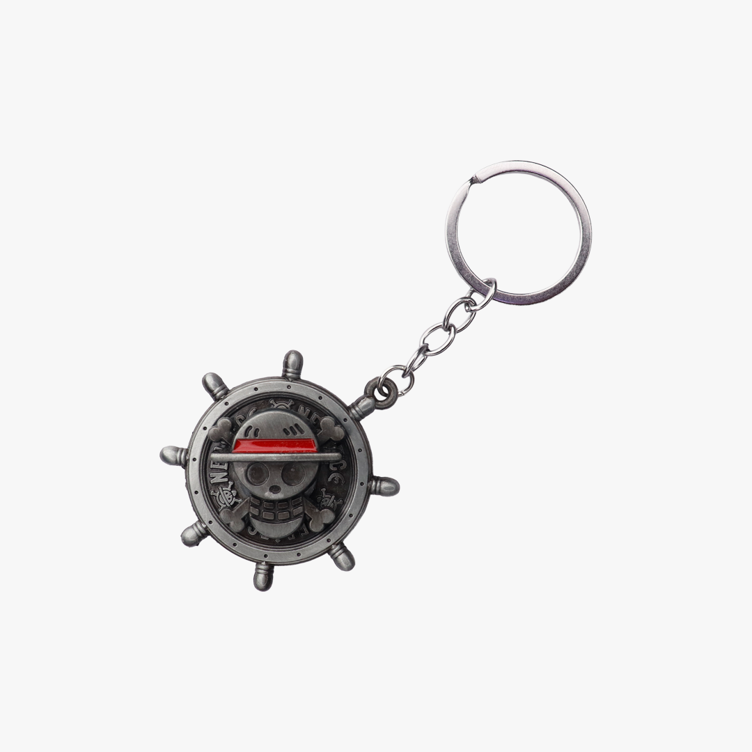Straw Hat Pirates Ship Wheel Metal Keychain