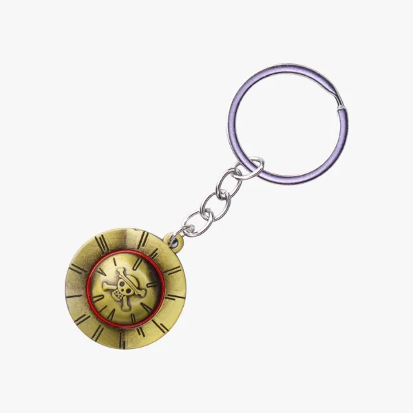 Straw Hat Emblem Antique Brass Metal Keychain