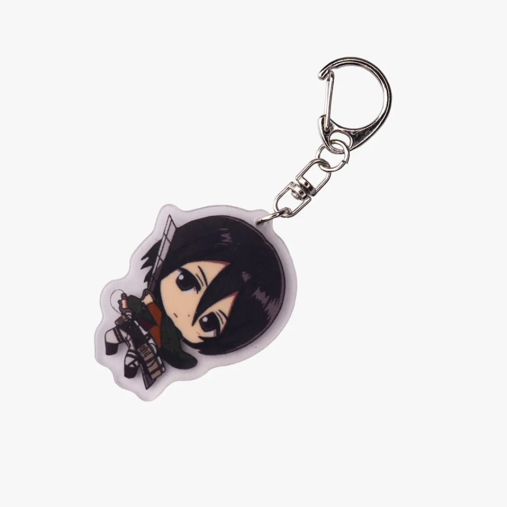 Mikasa Ackerman Combat Stance Chibi Acrylic Keyring