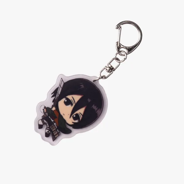 Mikasa Ackerman Combat Stance Chibi Acrylic Keyring