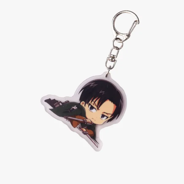 Levi Ackerman Mid-Air Attack Chibi Acrylic Keyring