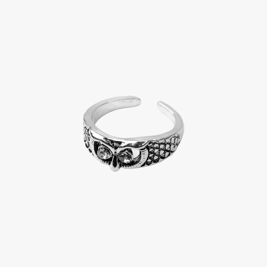 Vintage Silver Snowy Owl Ring