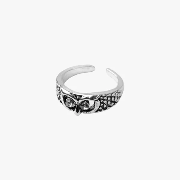 Vintage Silver Snowy Owl Ring
