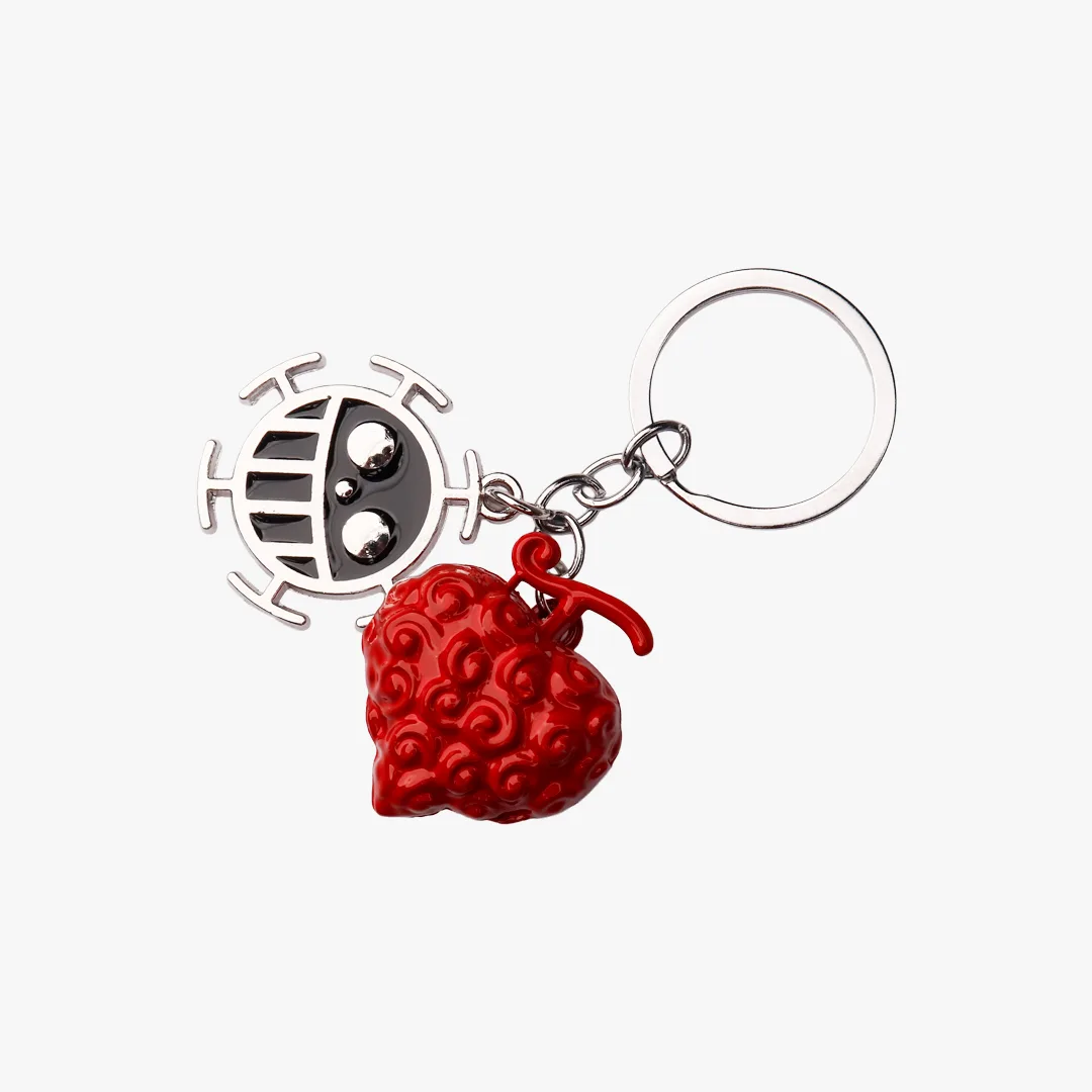 One Piece Heart Pirates Jolly Roger & Ope Ope no Mi Metal Keychain