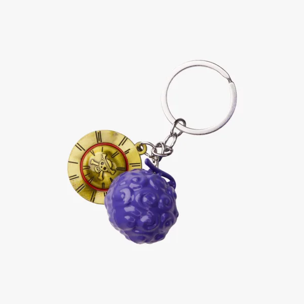 Straw Hat & Devil Fruit Metal Keychain Set
