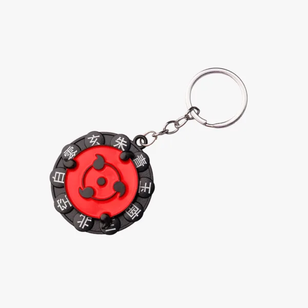 Naruto Sharingan & Akatsuki Ring Kanji Metal Keychain
