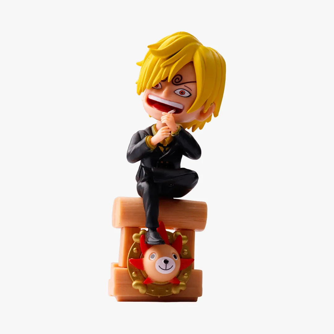 Sanji Cheering on Thousand Sunny Base Chibi Figurine