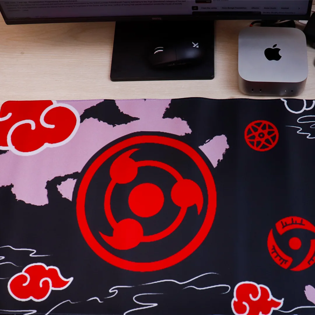 Sharingan & Akatsuki Red Clouds Anime Desk Mat